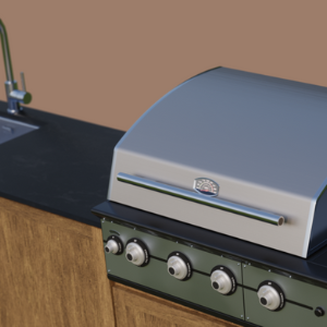 houtdoor keuken hout beton kokbeton luxe buitenkeuken